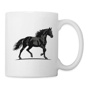Cheval Noir de Profil Allure Noble Équestre - Mug blanc - blanc - Droite