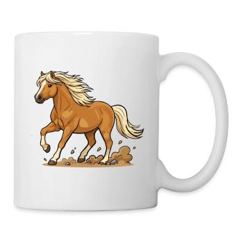 Poney Doré Crinière Blonde Trot Joyeux Équestre - Mug blanc - blanc - Droite