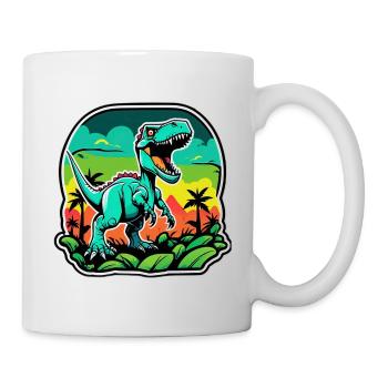 T-Rex Tropical Néon - Mug blanc - blanc - Droite
