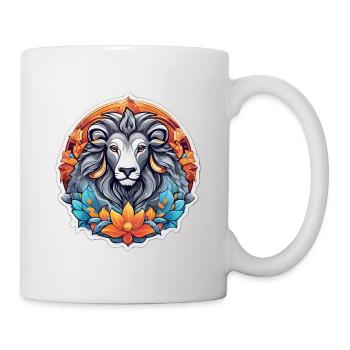 Colorful floral lion graphic print - Mug - white - Right