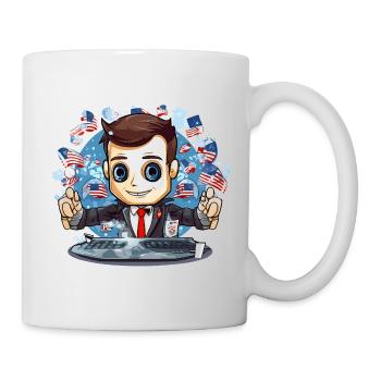 Amerikanische Flaggen TechDJ Motiv - Tasse - Weiß - Rechts