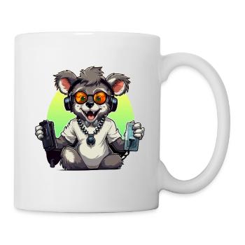 Gamer Koala mit Headset - Tasse - Weiß - Rechts