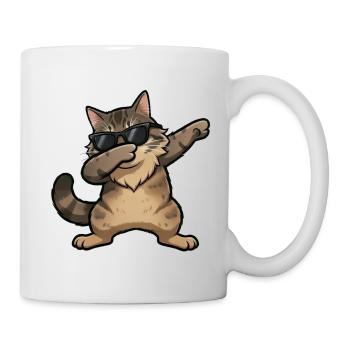 Dabbing Norwegische Waldkatze - Tasse - Weiß - Rechts