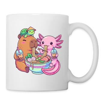 Kawaii Ramen Boba Friends Capybara Axolotl Turtle - Mug - white - Right