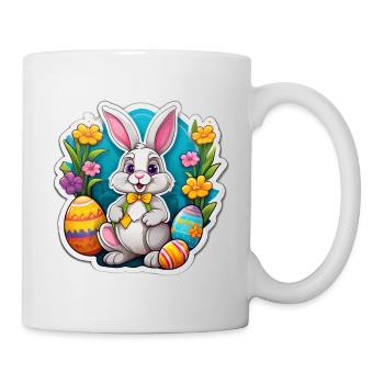 Pastel Easter Bunny and Flowering Eggs - Mug - white - Right