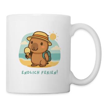 Endlich Ferien! Lustiges Geschenk Schulferien - Tasse - Weiß - Rechts