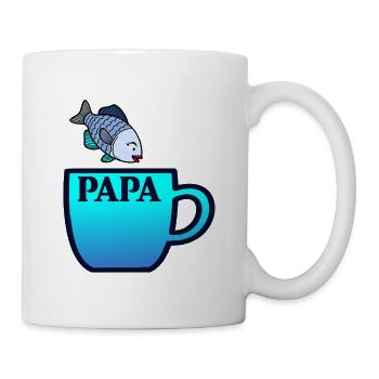 Papa Fische Angler - Tasse - Weiß - Rechts