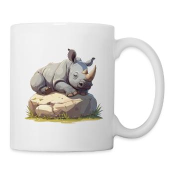 Schlafendes Nashorn - Tasse - Weiß - Rechts