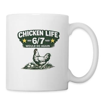 Chicken Life 6/7 Chicken Design "Chicken Live" - Mug - white - Right