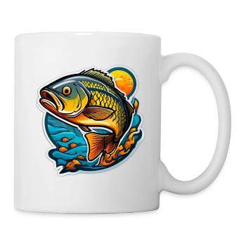 Blazing Koi on Wave and Sun - Mug - white - Right