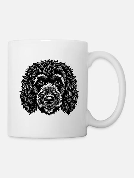 Goldendoodle-Hundekopf - Tasse - Weiß