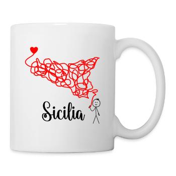 Sizilien Faden - Tasse - Weiß - Rechts
