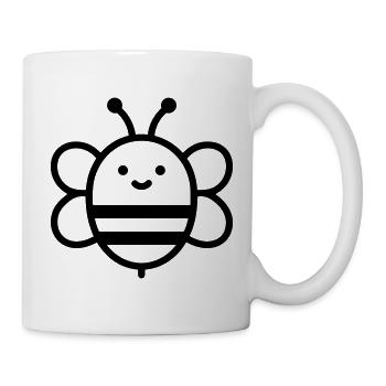 Smiling Minimalist Bee - Mug - white - Right