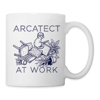Worker's cat at work - Mug - white - Right