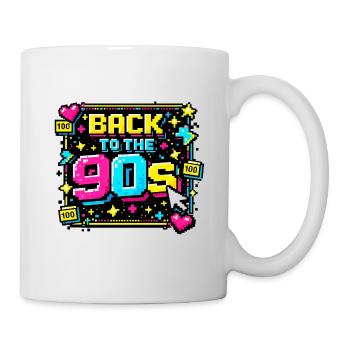 Zurück in die 90er Pixel Neon - Tasse - Weiß - Rechts