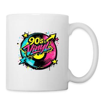 90s Vinyl Neon Kreis - Tasse - Weiß - Rechts