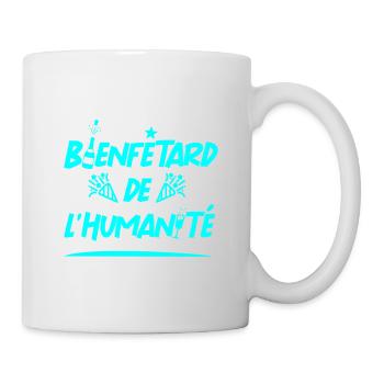 BIENFÊTARD DE L'HUMANITÉ - jeu de mots humour fête - Mug blanc - blanc - Droite