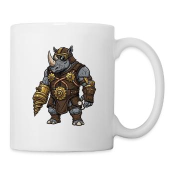 Rhinoceros Steampunk Drill Mechanic Armor - Mug - white - Right