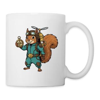 Squirrel Steampunk Aviator Jetpack-Kompass - Tasse - Weiß - Rechts