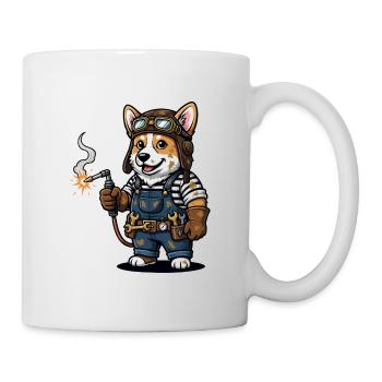 Corgi Welder Steampunk Industrial Mechanic - Mug - white - Right