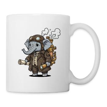 Elephant Explorer Steampunk Steampunk Retro - Mug - white - Right