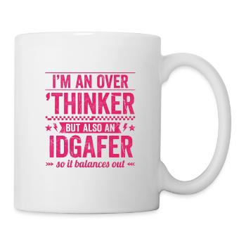 Réfléchisseur excessif et je m’en fiche – un discours drôle pour Overthin - Mug blanc - blanc - Droite