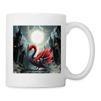 Gotischer Phönix mit Totenköpfen - Tasse - Weiß - Rechts