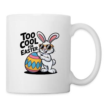 Lapin de Pâques avec lunettes de soleil et œuf - Mug blanc - blanc - Droite