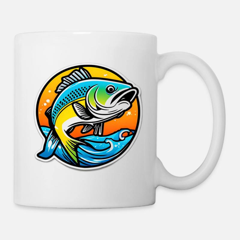 Bass arc-en-ciel éclatant - Mug blanc - blanc