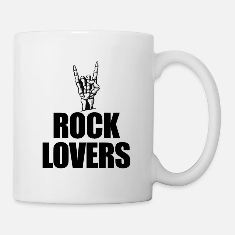 Rockhorn Handzeichen Outline - Tasse - Weiß