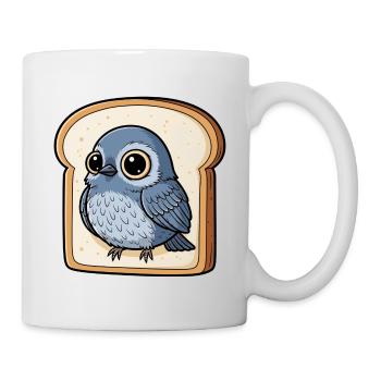'Pigeon in Bread' Hilarious Bird Illustration Funn - Mug - white - Right