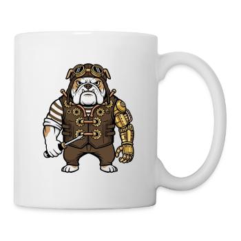Steampunk Wächterhund Königlicher Mechanischer Arm - Tasse - Weiß - Rechts