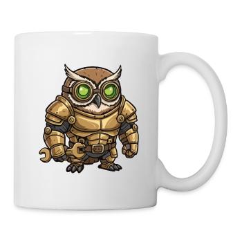 Owl Engineer Steampunk Golden Armor - Mug - white - Right