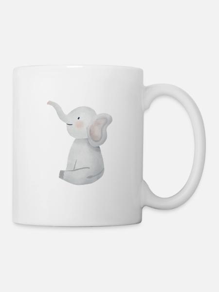 Süßer kleiner Elefant. - Tasse - Weiß