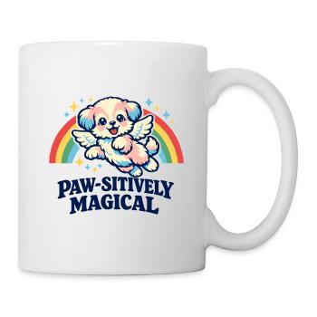 Pawsitively Magical Cute Puppy Dog Rainbow - Mug - white - Right