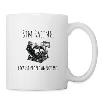 Lustiges Sim-Racing-Geschenk – Real Simulator E-Sports - Tasse - Weiß - Rechts
