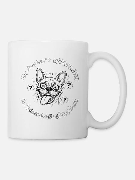Funny Frenchie: Cute Minimalist French Bulldog Lin - Mug - white