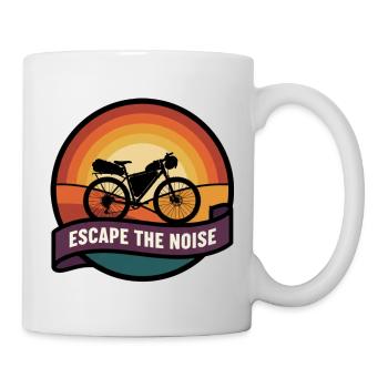 Escape the Noise Gravel Bike Sunset Badge - Mug blanc - blanc - Droite