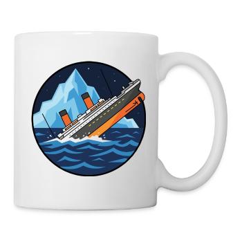 Titanic Schiff Eisberg Illustration - Mug - white - Right
