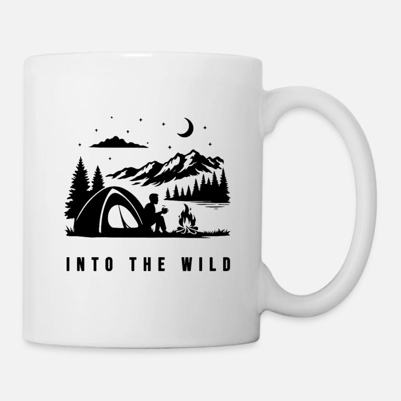 Nachtminimal Schwarzprint - Tasse - Weiß