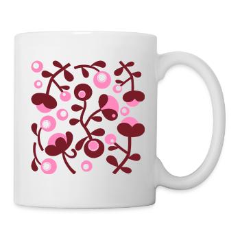 Pivoines abstraites L Sorbet Rose Berry Rouge Blanc - Mug blanc - blanc - Droite