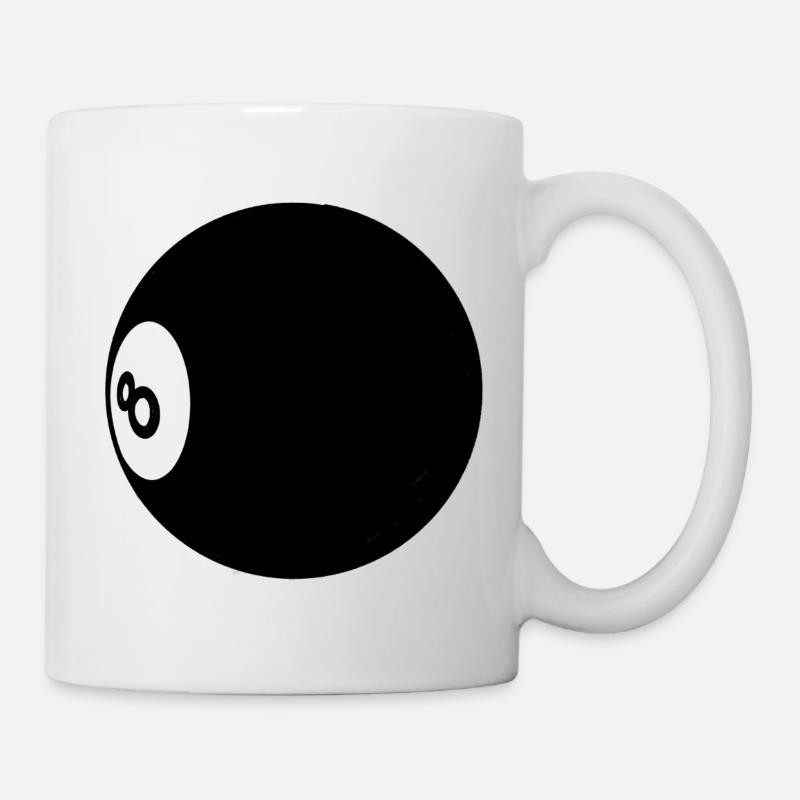Billiard Ball Number 8 Pool - Illustration - Mug - white