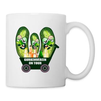 Gurkenverein Bollerwagen Bier - Tasse - Weiß - Rechts