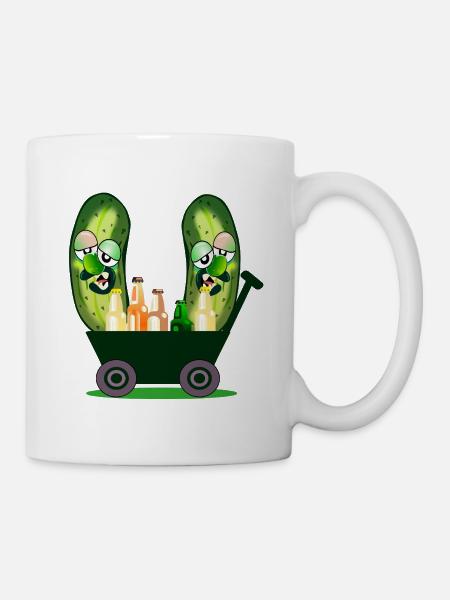 Handkarren-Gartenarbeit Camping Gurken - Tasse - Weiß