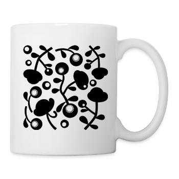 Pivoines abstraites L noires transparentes - Mug blanc - blanc - Droite