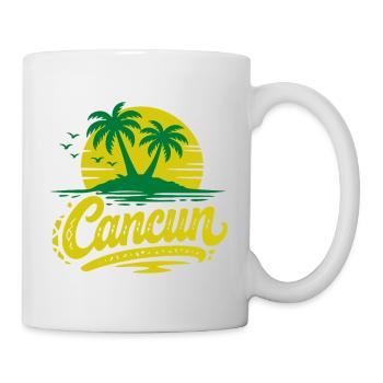 Souvenir de Noël des palmiers rétro de Cancun - Mug blanc - blanc - Droite