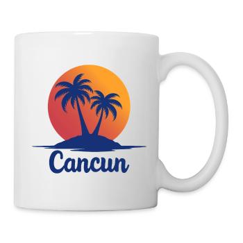 Souvenir de Noël des palmiers rétro de Cancun - Mug blanc - blanc - Droite