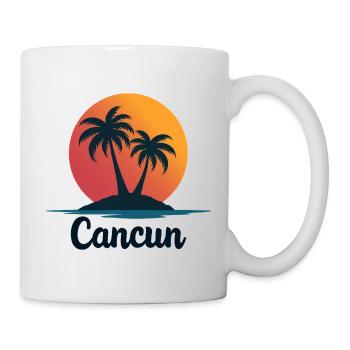 Souvenir de Noël des palmiers rétro de Cancun - Mug blanc - blanc - Droite
