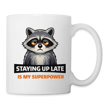 Nacht-Waschbär-Superkraft - Tasse - Weiß - Rechts