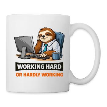 Sloth at Desk: Work Hard Meme - Mug - white - Right